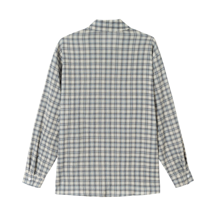 Unisex Oversize Check Blouse with Patch Chest Pocket and Boxy Cut Mune Fashion