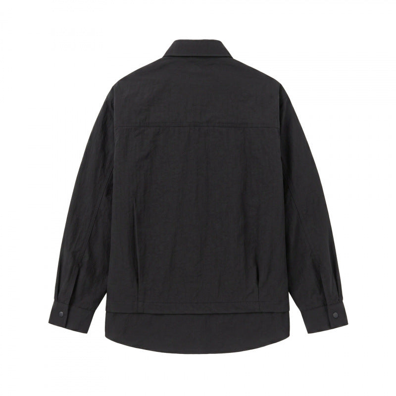Unisex Oversized Shirt Jacket with Two-Layer Hem, Chest Welt Pocket and Structured Cotton Blend Mune Fashion