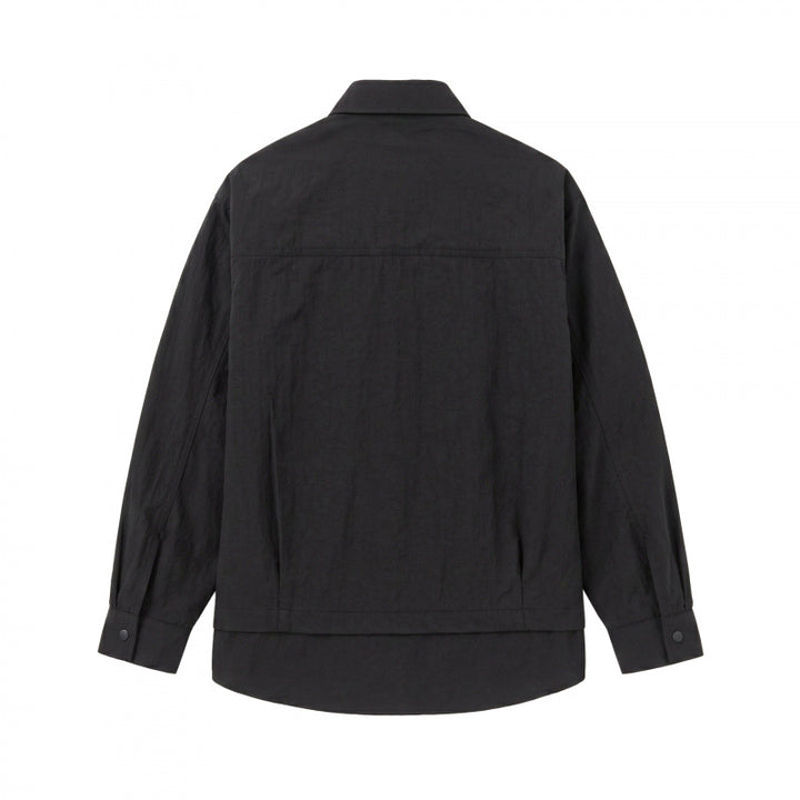Unisex Oversized Shirt Jacket with Two-Layer Hem, Chest Welt Pocket and Structured Cotton Blend Mune Fashion