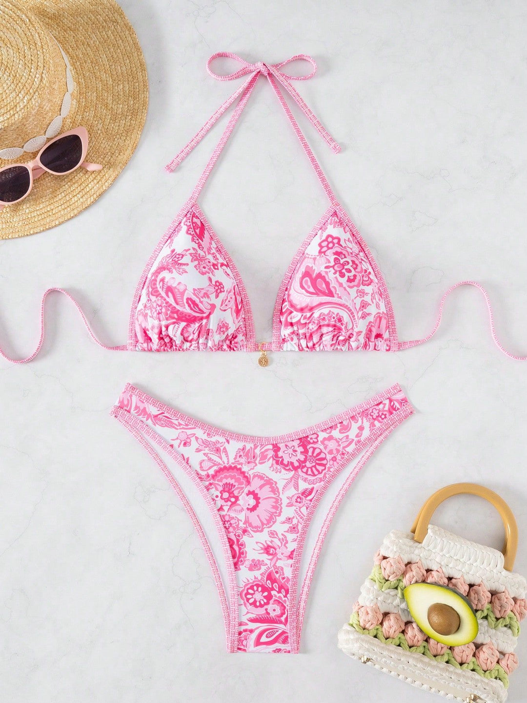 Women's triangle bikini with floral lace Mune Fashion