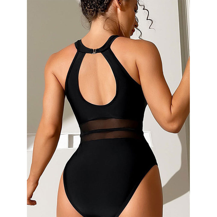 Women's one-piece swimsuit with transparent inserts and sporty cut Mune Fashion