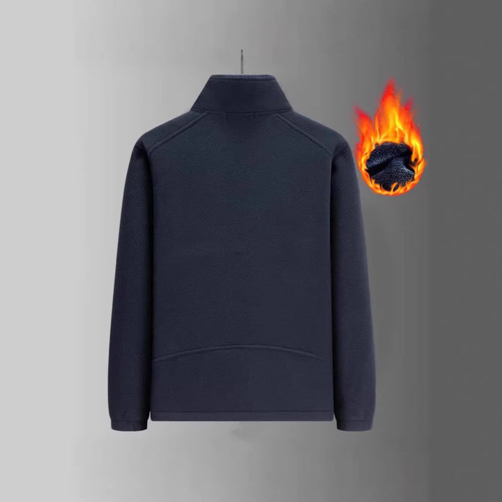 Men's fleece jacket with teddy lining, stand-up collar and multiple zip pockets Mune Fashion