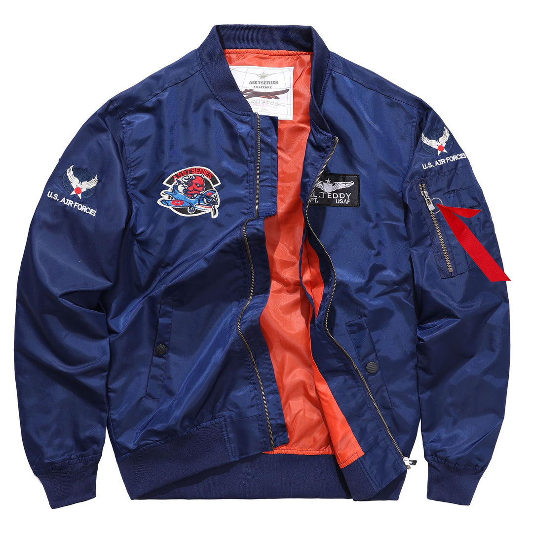 Men's  military patch nylon pilot bomber jacket Mune Fashion