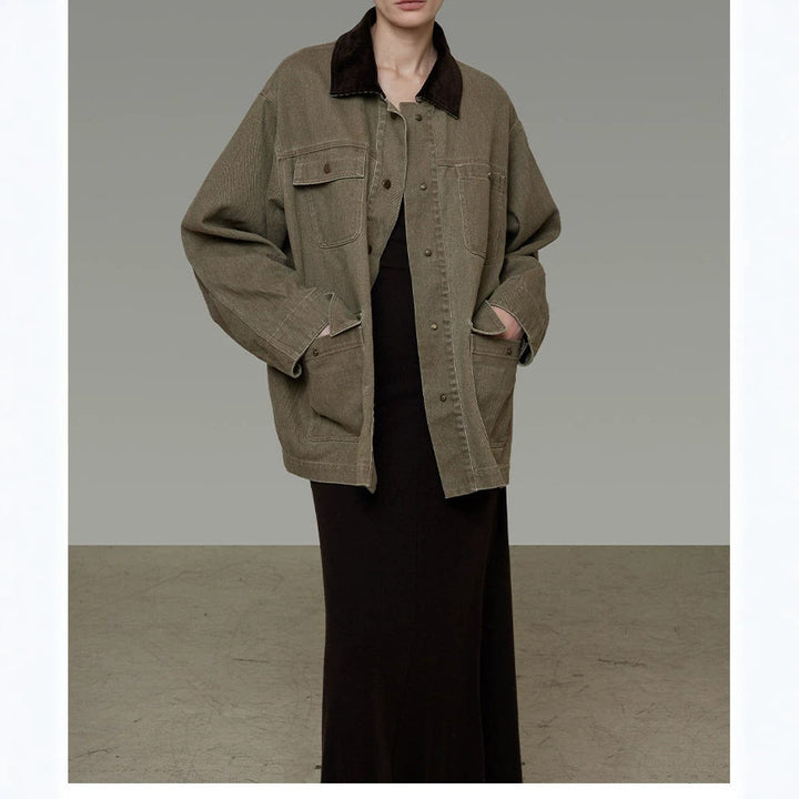 Women Casual Utility Jacket Mune Fashion
