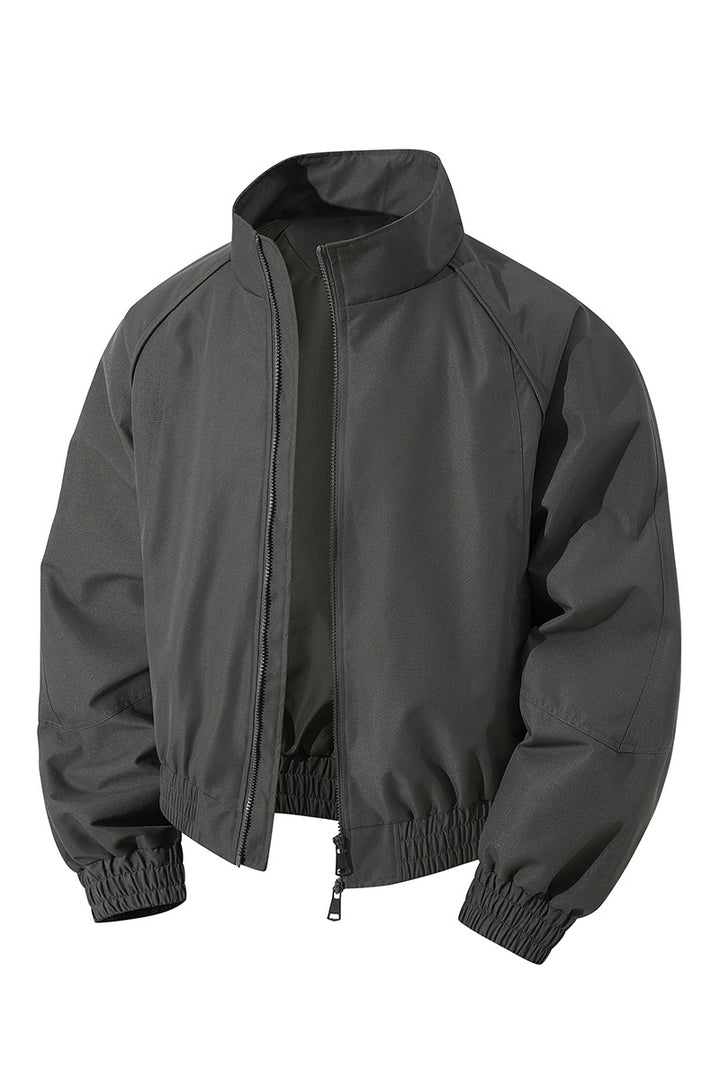 Men's lightweight windbreaker with high collar, two-way zipper and elastic drawstring waist Mune Fashion