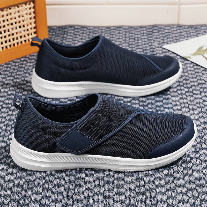 Men's breathable leisure shoe in slip-on style with Velcro fastening and padded comfort sole Mune Fashion