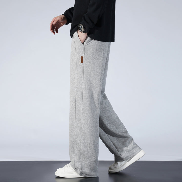 Women's Wide Lounge Sweatpants with Drawstring and Straight Leg Mune Fashion
