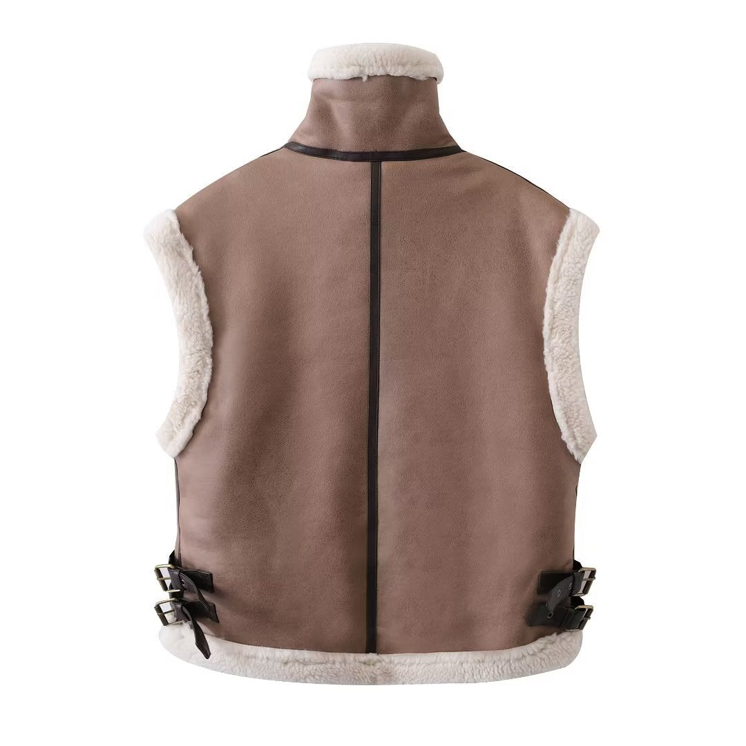 Women's Sleeveless Faux Suede Vest Mune Fashion