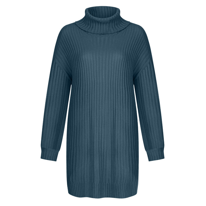 Women's Ribbed Turtleneck Tunic with Boxy Oversized Fit Mune Fashion