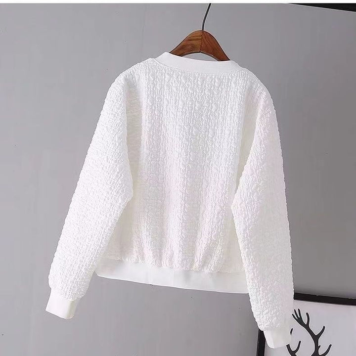 Ladies Fashion Boucle Jacket with Zipper Mune Fashion