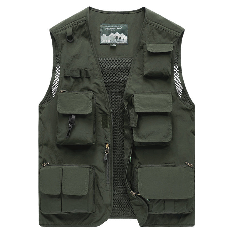 Men's Multi-functional Fishing and Outdoor Vest with Mesh Back and Multiple Pockets Mune Fashion