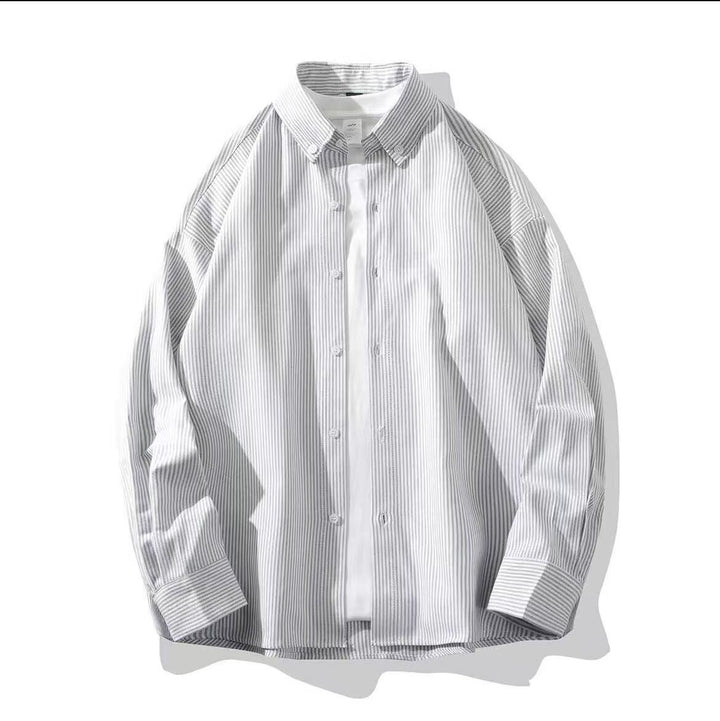 Men's Oversize Button-Down Shirt made of cotton blend with fine pinstripes Mune Fashion