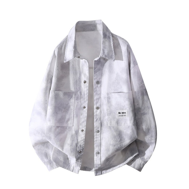 Unisex Oversized Shirt Jacket with Tie-Dye Effect, Snap Button Front and Chest Pockets Mune Fashion