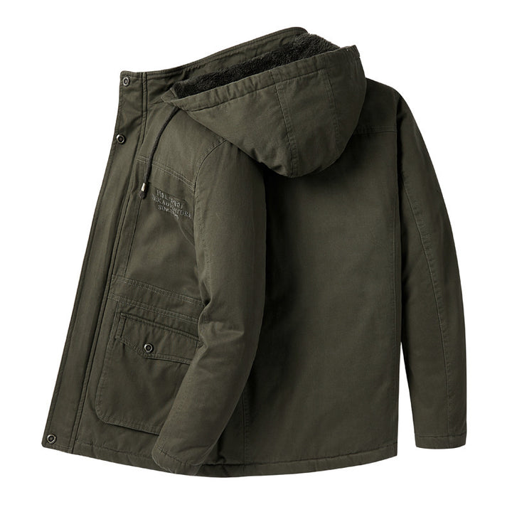 Men's parka with teddy lining, hood and sturdy canvas outer layer Mune Fashion