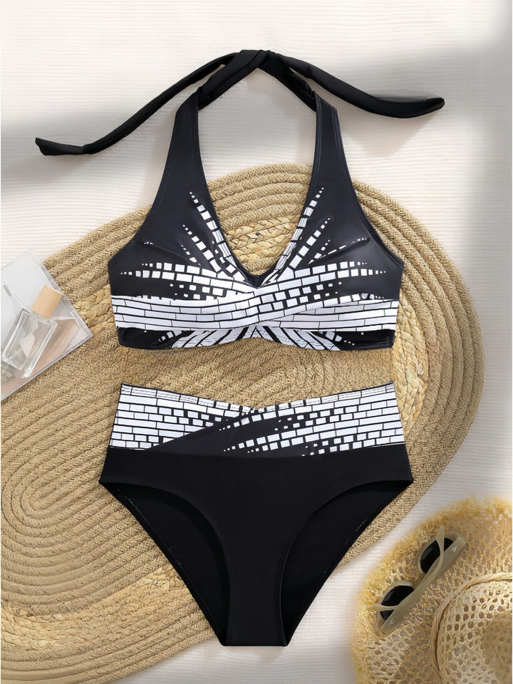 Ladies Bikini Set with exquisite check pattern Mune Fashion