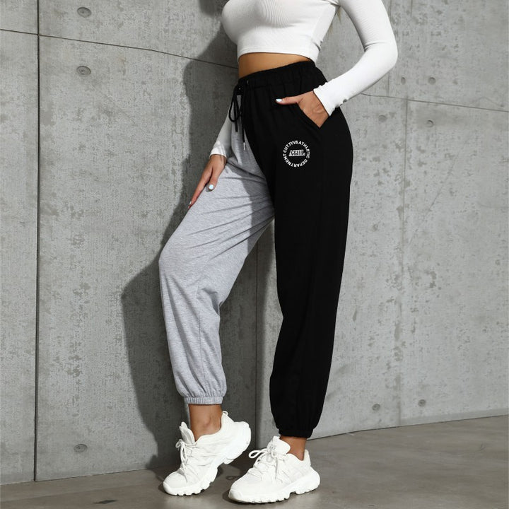 Women's Casual Track Pants with High Elastic Waistband, Drawstring, Side Pockets and Elastic Cuffs Mune Fashion