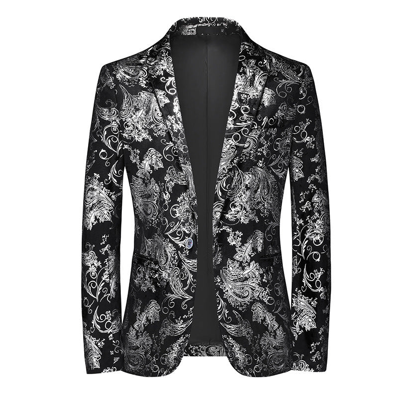 Men's nan ornamental tuxedo blazer with shawl collar, slim fit and elegant paisley print Mune Fashion