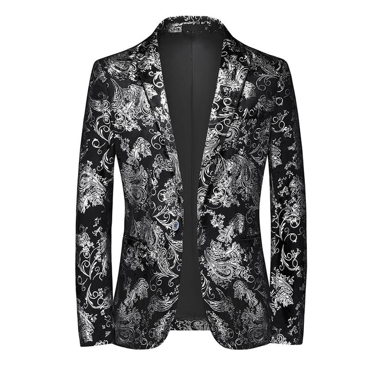 Men's nan ornamental tuxedo blazer with shawl collar, slim fit and elegant paisley print Mune Fashion