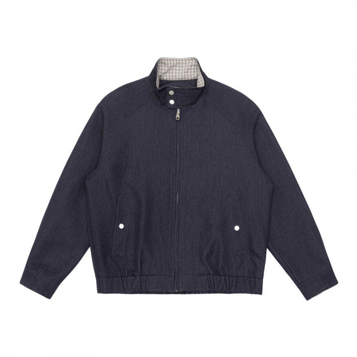 Men's lightly padded bomber-style blouson jacket with stand-up collar, checked lining and elastic hem Mune Fashion