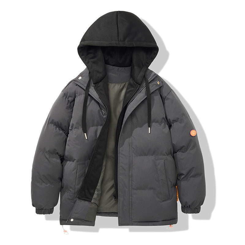 Men's two-layer oversized quilted jacket with integrated contrast hooded inner jacket and thermal insulation Mune Fashion