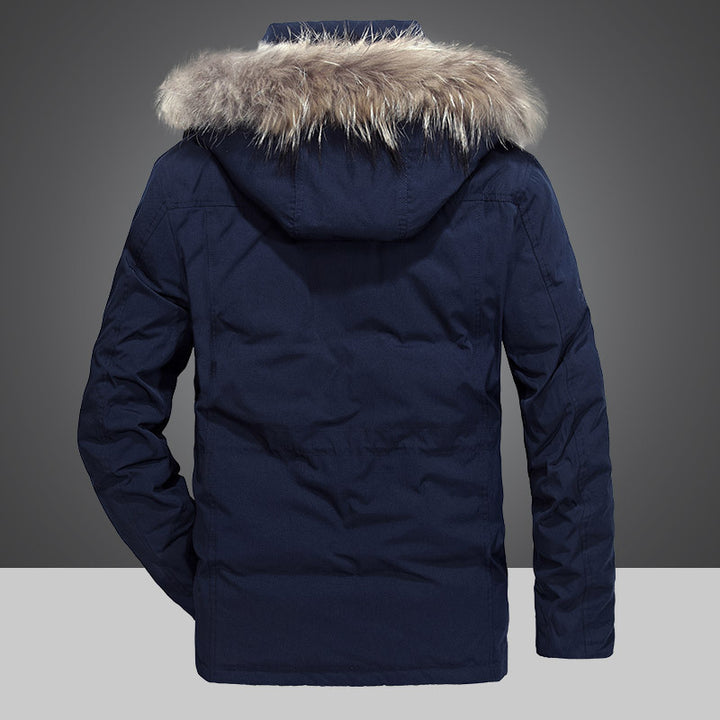 Men's winter parka with removable hood and faux fur trim water-repellent multifunctional pockets Mune Fashion