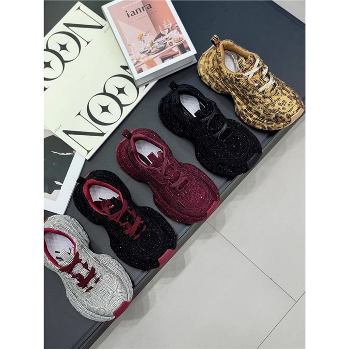 Women's Sculpted-Platform Sneaker with Textured Mesh and Ergonomic Comfort Insole Mune Fashion