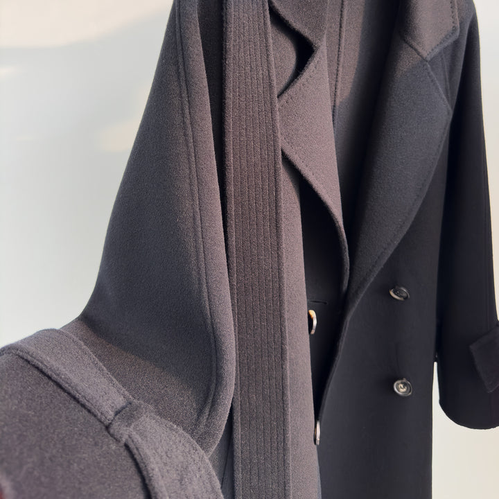 Women Double-Breasted Classic Wool Coat Mune Fashion