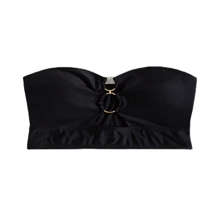 Women's bandeau bikini top with elegant gold accents Mune Fashion