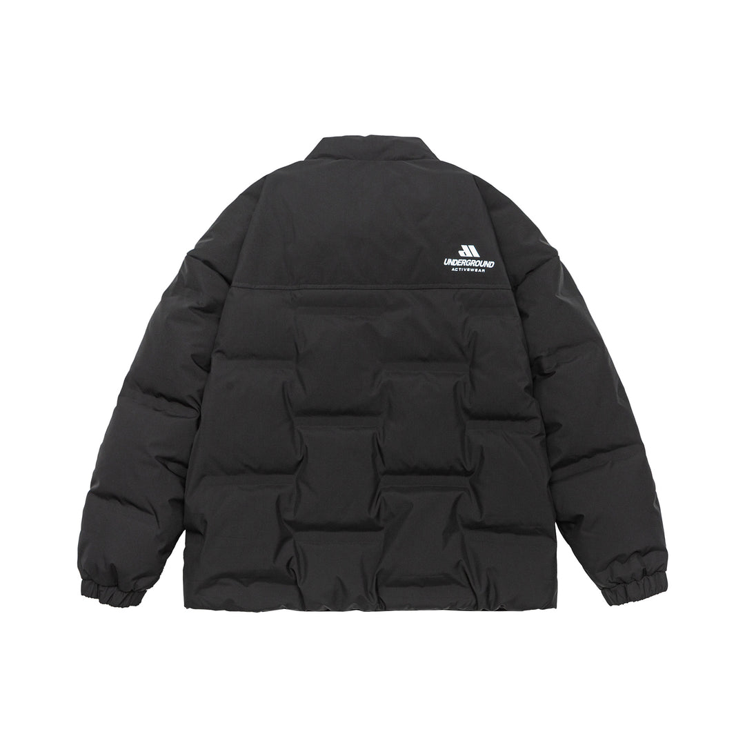Unisex Padded Comfort Puffer Jacket with High Stand Collar and Brand Logo Mune Fashion