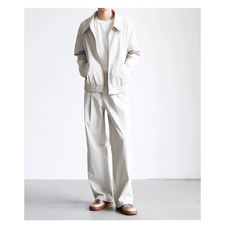 Men's wide high-waisted pleated trousers made of cotton blend Mune Fashion
