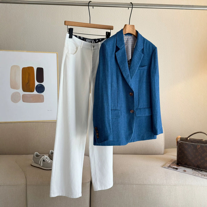 Ladies Elegant Blazer made of high-quality Linen Mune Fashion