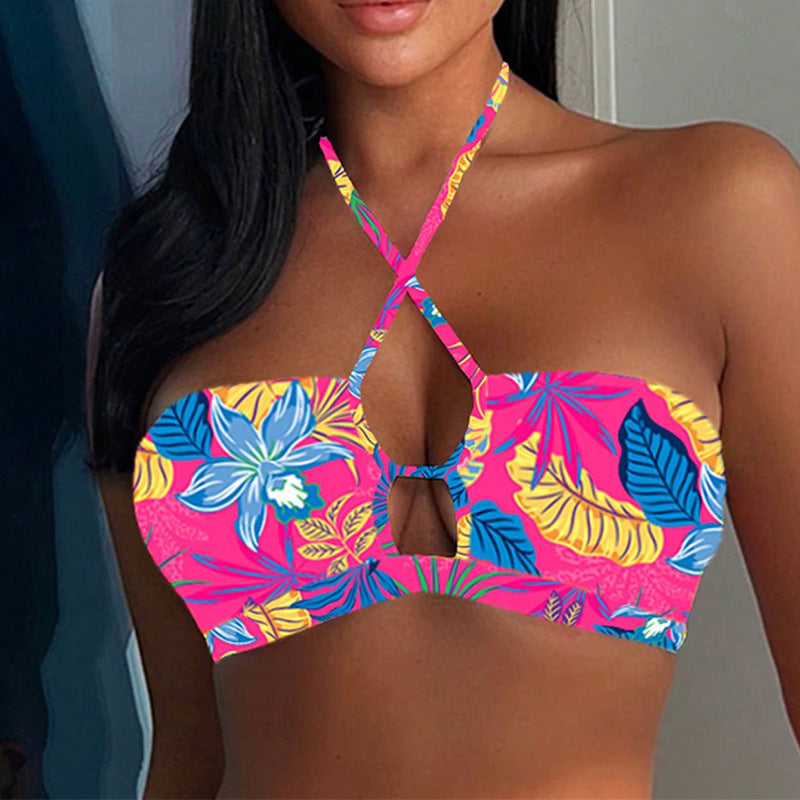 Women's bandeau bikini with creative cross details Mune Fashion