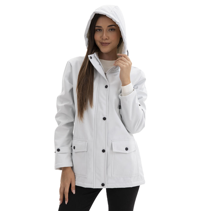 Women's water-repellent parka with hood, fleece-lined interior and large flap pockets Mune Fashion