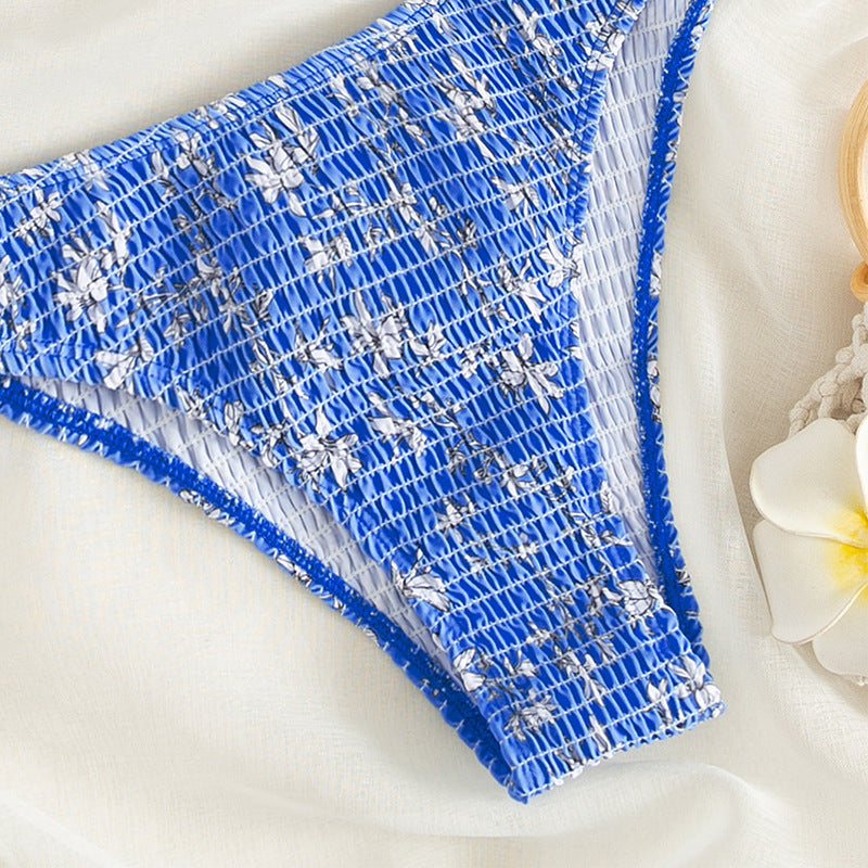 Women's Triangle Bikini with Floral Texture Mune Fashion