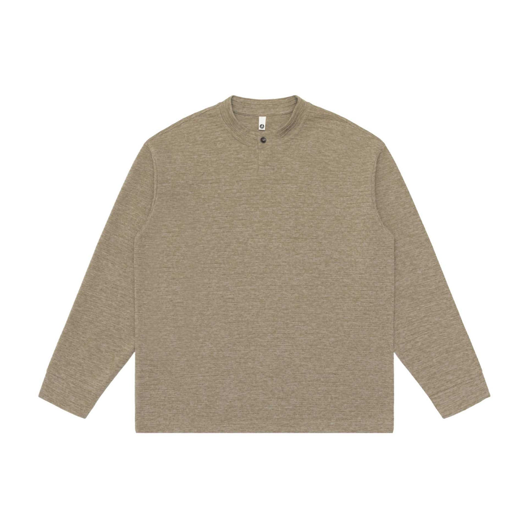 Unisex Structured Henley Sweater with Short Button Collar and Oversized Fit Mune Fashion