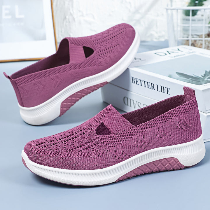 Women's nano elastic knit slippers with perforated breathable mesh and cushioning lightweight sole Mune Fashion
