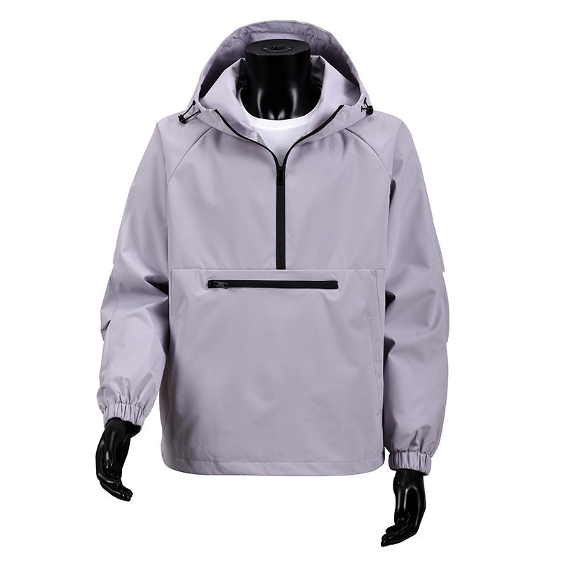 Men's Practical Windbreaker with Hood and Zipper Pockets Mune Fashion
