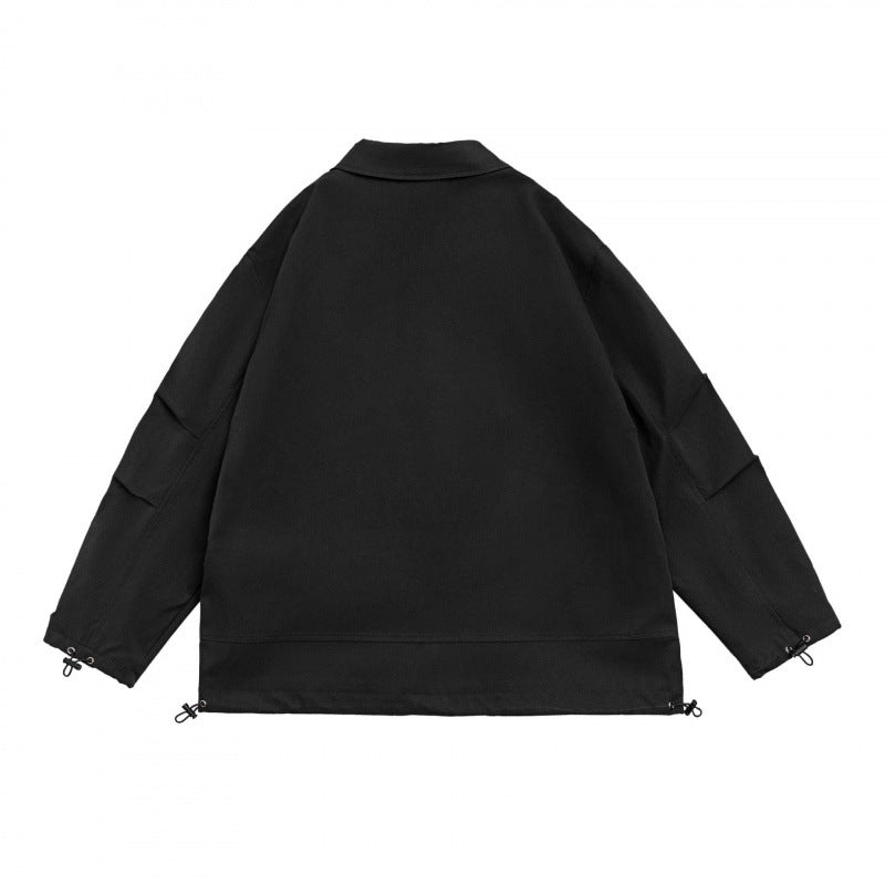 Unisex Oversized Blazer Jacket in Utility Look with Drawstring and Patch Pockets Mune Fashion