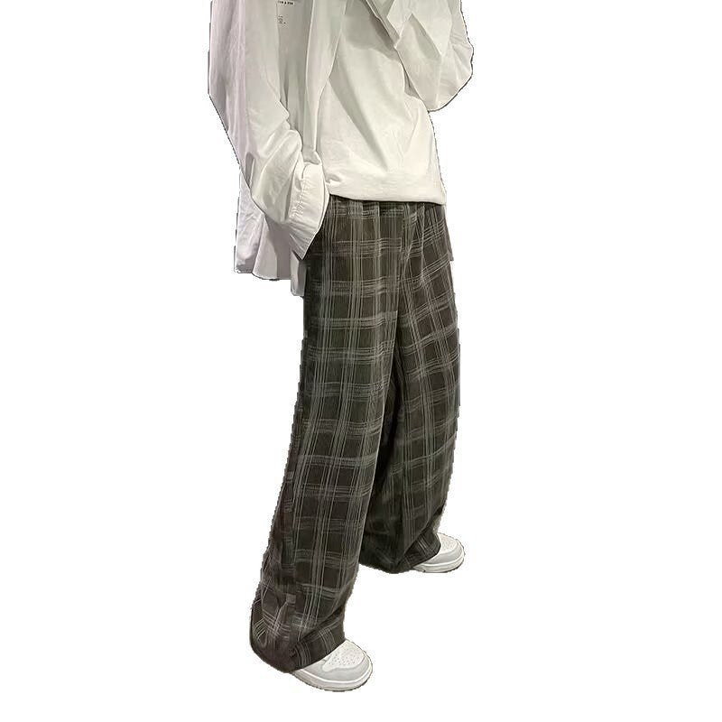 Women Loose Fit Checked Pants Mune Fashion