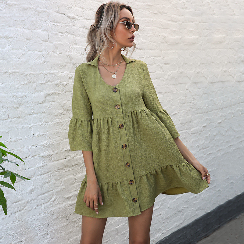 Women's Flowing Wrap Dress with Ruffle Details Mune Fashion