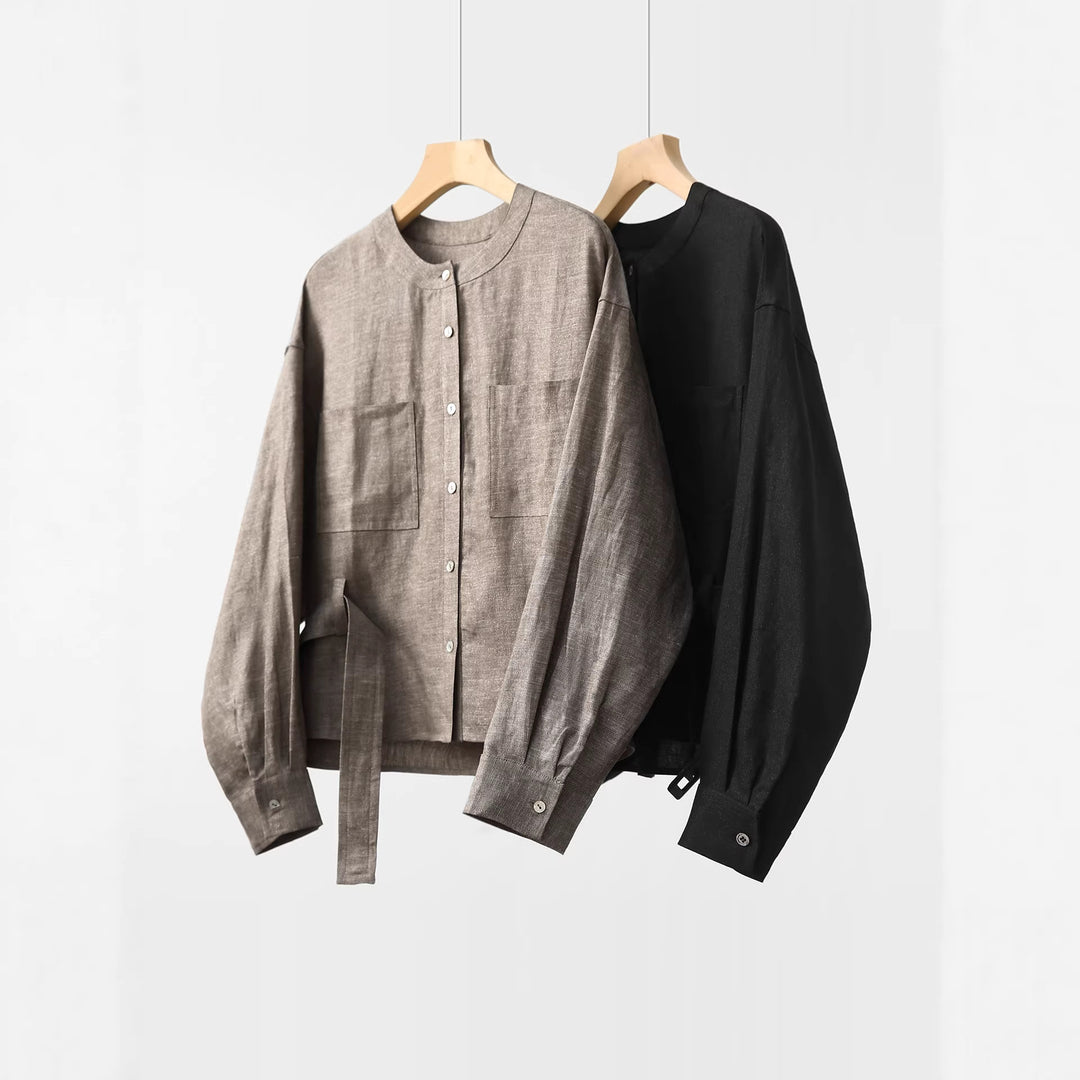 Women's Stylish Oversized Blouse with Belt Mune Fashion