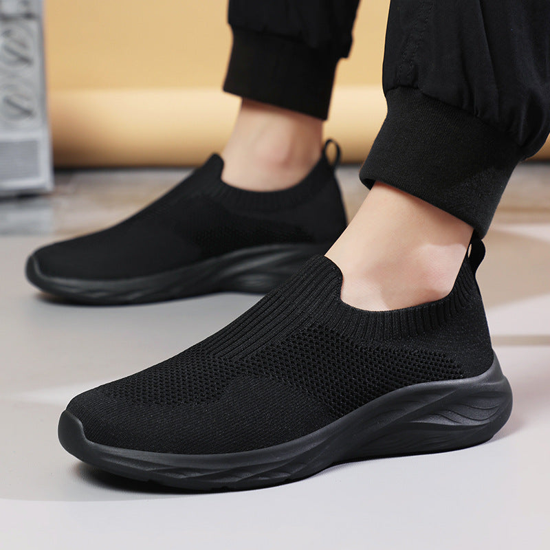 Unisex nan elastic knitted slip-on shoe with ergonomic cushioning sole and heel tab Mune Fashion