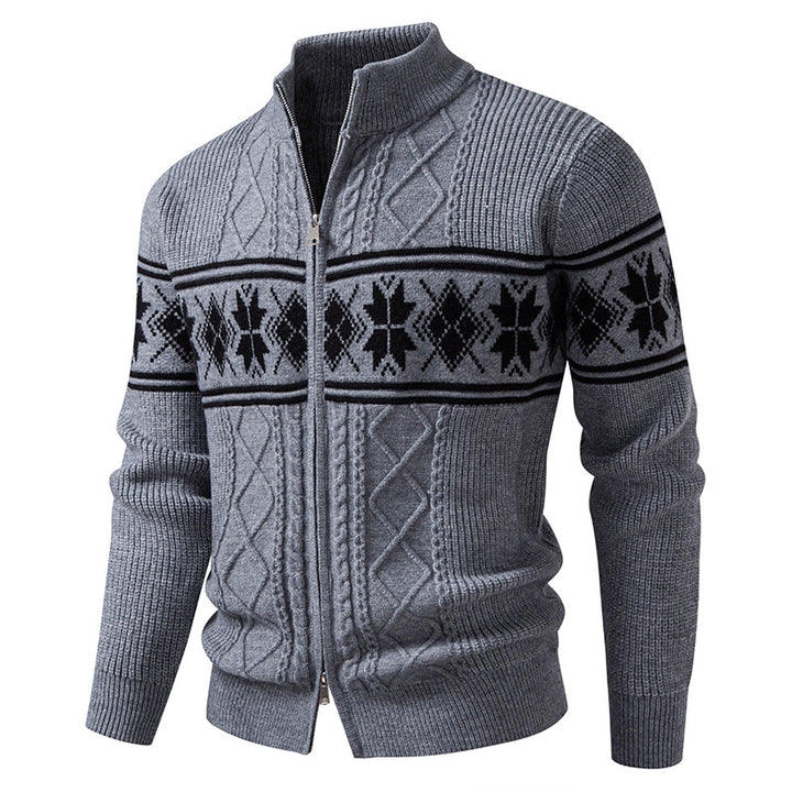 Men's Norwegian cardigan with full zip and high stand-up collar Mune Fashion