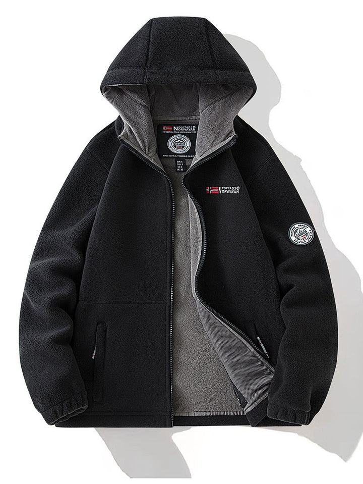 Unisex Hooded Fleece Jacket with warming Microfleece lining, continuous zipper and elastic cuffs Mune Fashion