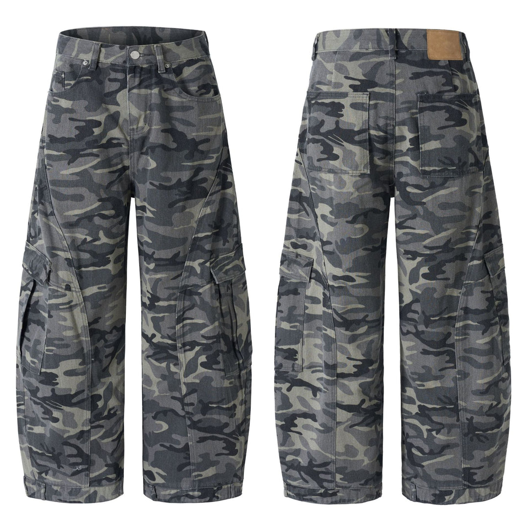 Men's Ultra Wide Cargo Pants in Baggy Cut with Low Crotch Mune Fashion