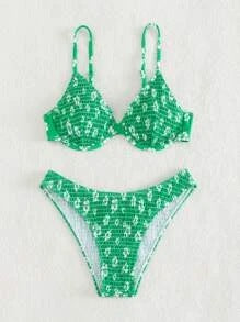 Women's High-Waisted Bikini with Padded Top and Adjustable Straps Mune Fashion