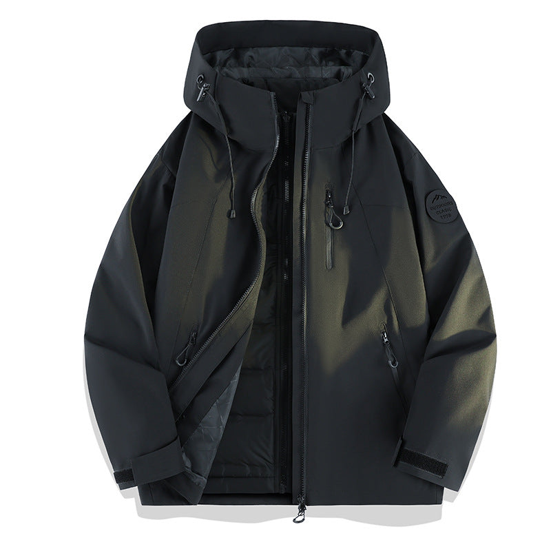 Women Lightweight Waterproof Hooded Jacket with Teddy Charm and Concealed Zipper Pockets Mune Fashion