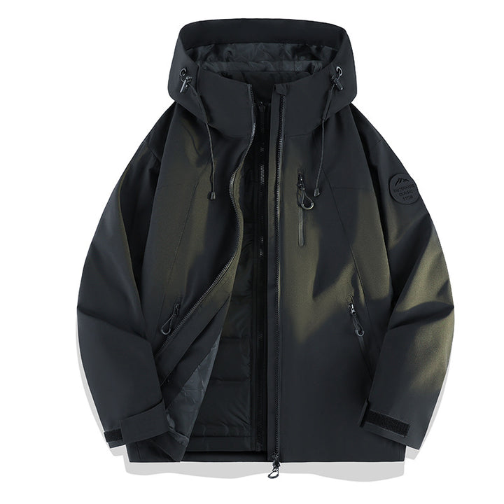 Women Lightweight Waterproof Hooded Jacket with Teddy Charm and Concealed Zipper Pockets Mune Fashion