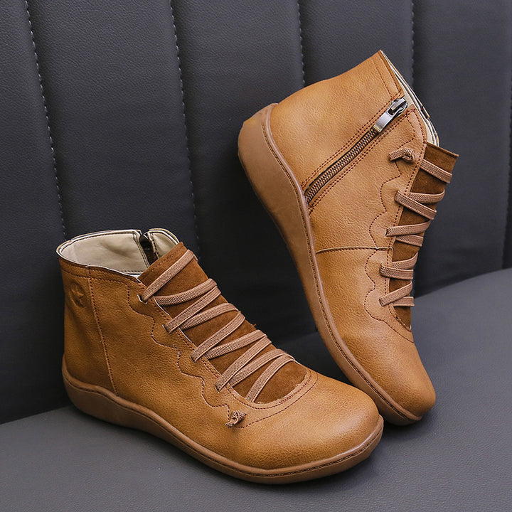 Men's high-cut leather sneaker with elastic lacing and ergonomic rubber sole Mune Fashion
