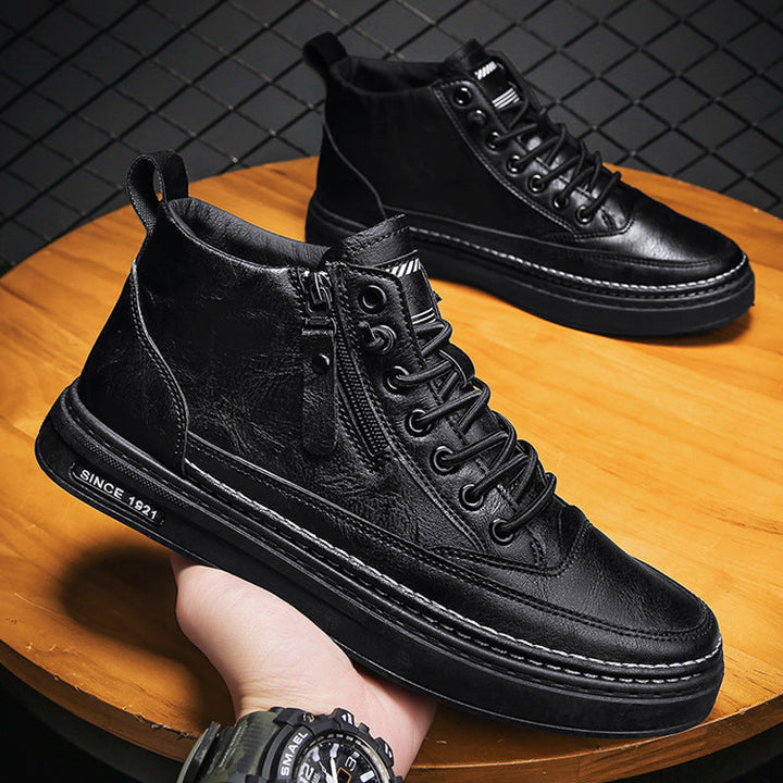 Women's High Sneakers with Durable Upper Material and Practical Zipper Mune Fashion